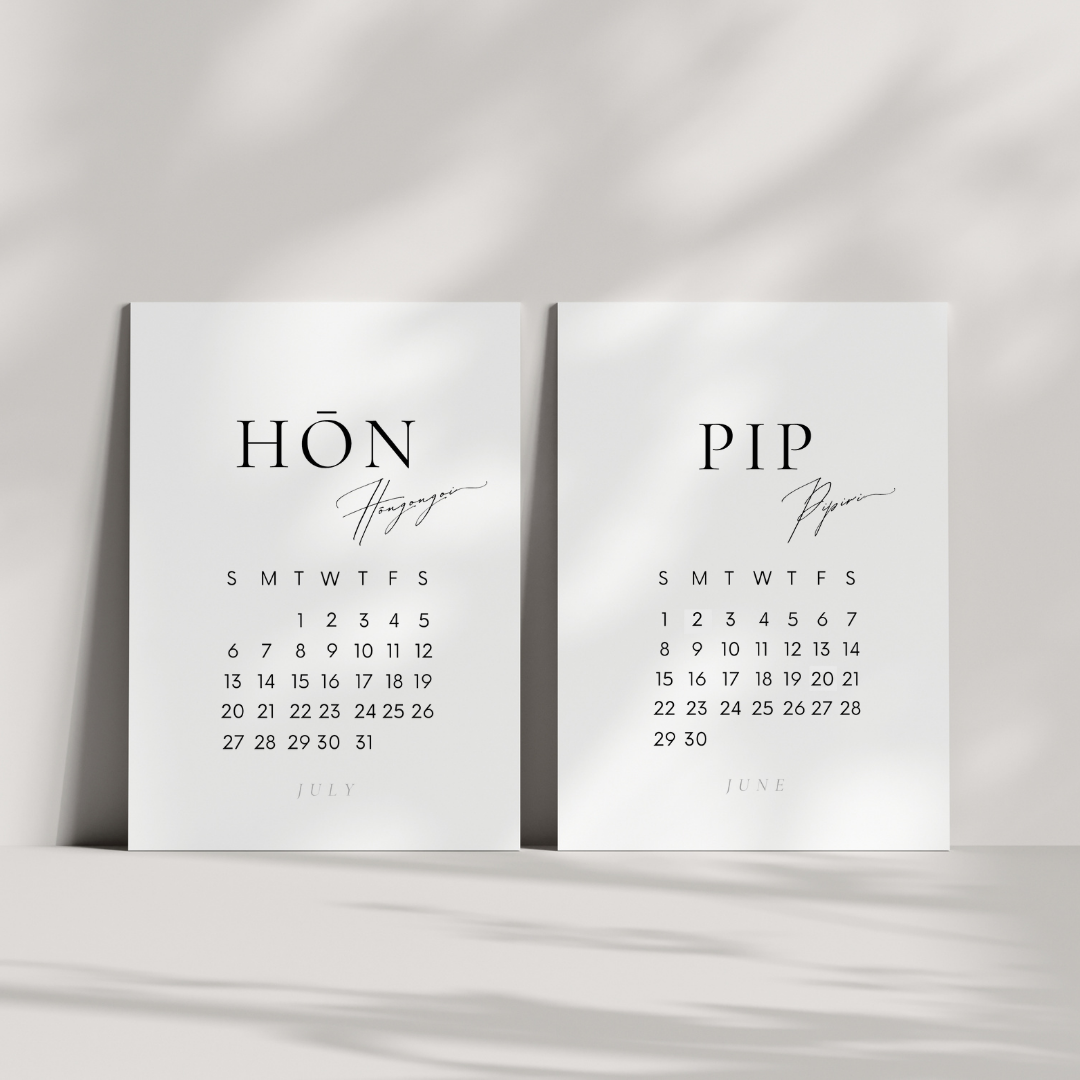 2025 Māori Calendar Cards + Stand